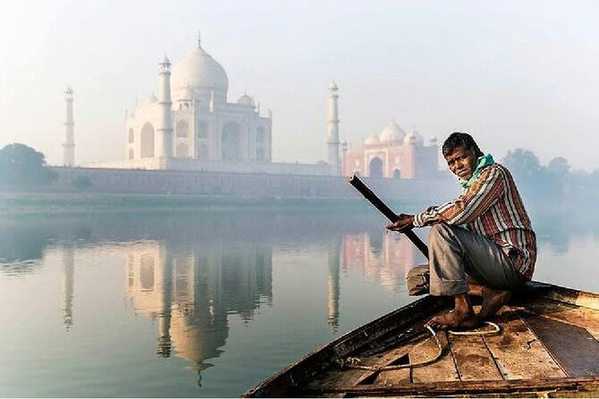 All Inclusive Taj Mahal & Agra Tour by Superfast Train From Delhi - Mehtab Bagh: the Taj’s rear view across the Yamuna