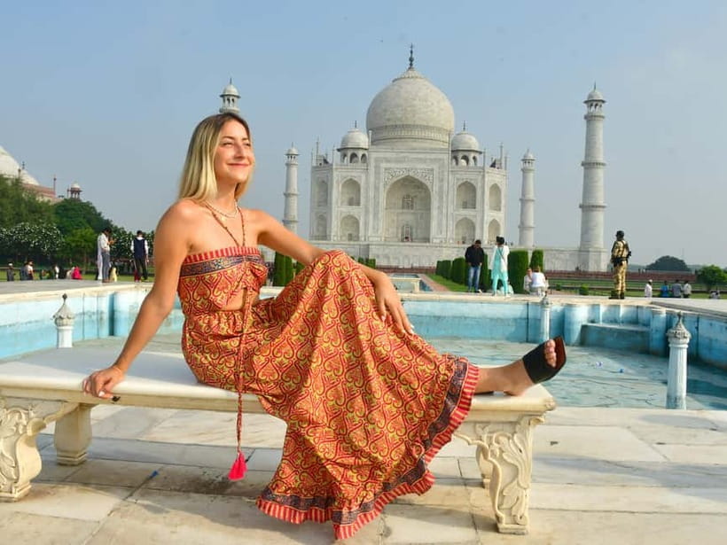 From Delhi: 2-Days Golden Triangle Tour to Agra and Jaipur - Taj Mahal, but with less waiting: separate entrance, golf cart, shoe covers