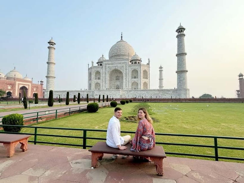 From Delhi : Taj Mahal & Agra Private Day Tour by Car - Mehtab Bagh sunset views across from the Taj